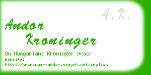andor kroninger business card